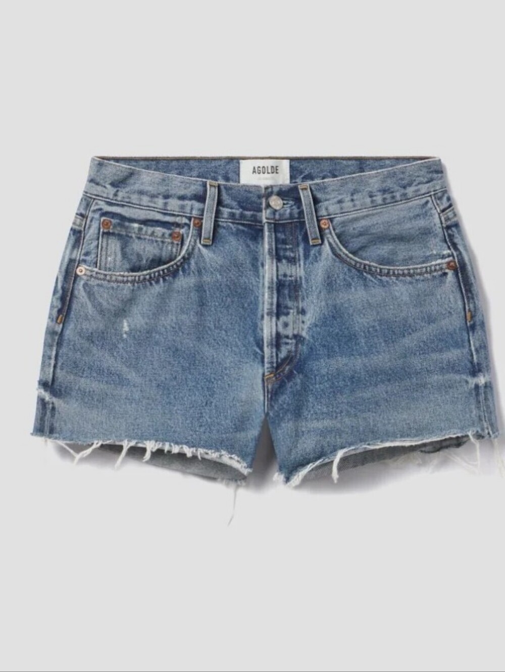 Agolde Vintage Cut-Off Denim Shorts in Chorus Blue Wash